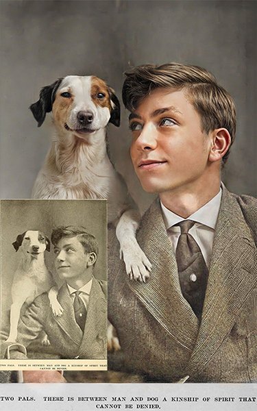 man and his dog, two pals
