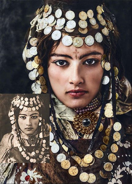 before and after portrait of a gypsy woman photo restoranin melbourne