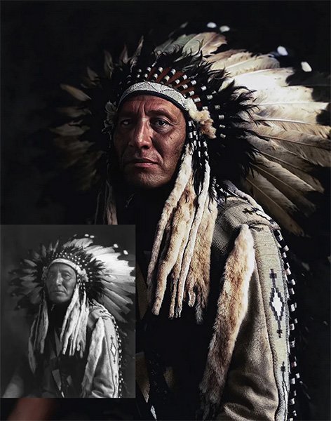 photo restoration of an indian chief photo restoration near me