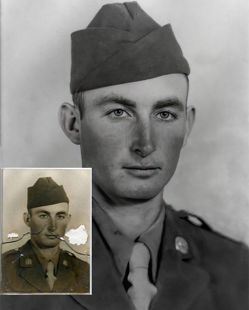 restored photo of a soldier