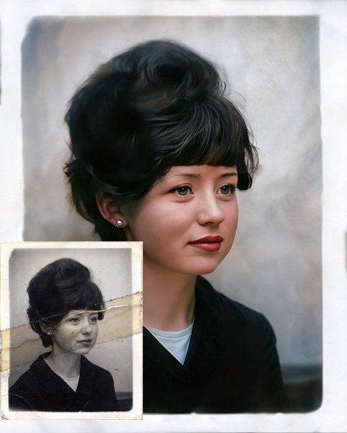 before and after portrait of a woman photo restoranin melbourne